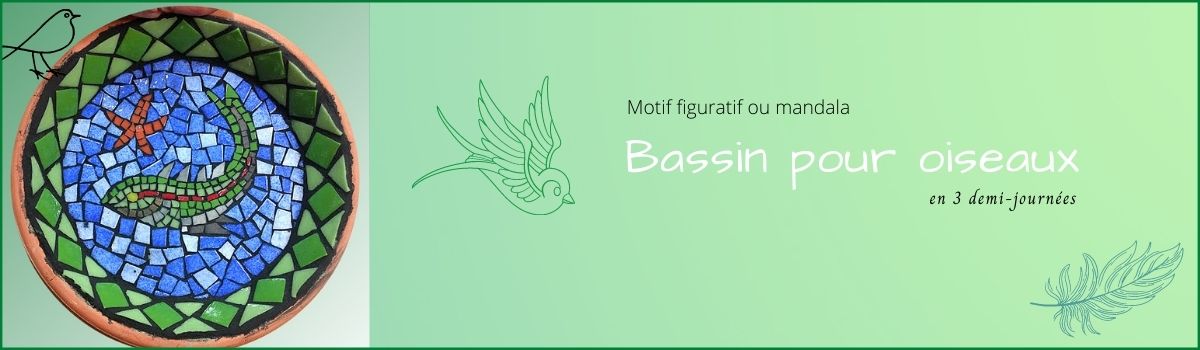 Stage mosaïque bassin oiseaux Talence Begles Pessac Tessae
