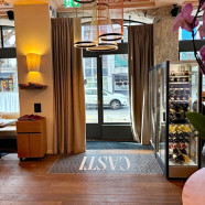 Tapis d’entrée en mosaïque, restaurant CASTI, Genève – 200x100cm – Grés cérame et pâtes de verre