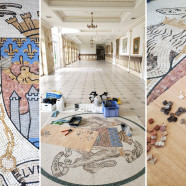 Restauration de 3 mosaïques de sol en marbre (XXe siècle), Château de la Ligne – (chantier en cours)